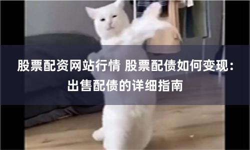 股票配资网站行情 股票配债如何变现：出售配债的详细指南
